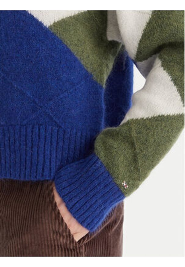 TOMMY HILFIGER - Tommy Hilfiger Sweter WW0WW47464 Kolorowy Relaxed Fit. Materiał: syntetyk. Wzór: kolorowy