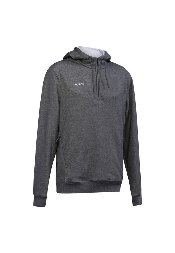 KOROK - Bluza do hokeja na trawie męska Korok FH500. Kolor: szary. Materiał: bawełna, tkanina, poliester