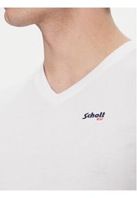 Schott NYC T-Shirt TSCASUALV Biały Regular Fit. Kolor: biały. Materiał: bawełna #5