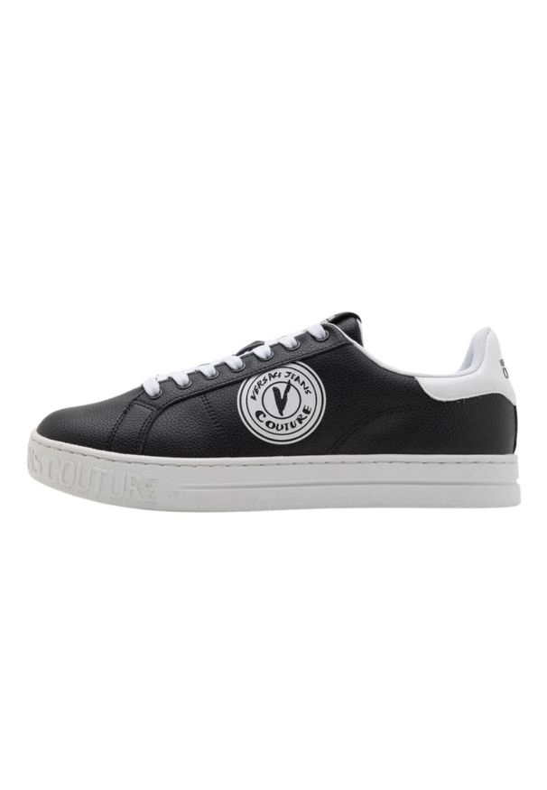 Versace Jeans Couture - VERSACE JEANS COUTURE Czarne sneakersy męskie Fondo Court 88 DIS. SK1, Rozmiar 43. Kolor: czarny