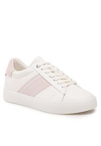 Sneakersy Calvin Klein Clean Cupsole Lace Up HW0HW01415 Marshmallow/Crystal Gray. Kolor: biały. Materiał: skóra