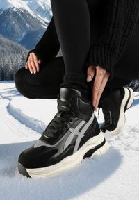 Born2be - Czarne Sneakersy za Kostkę na Platformie Eloriane. Wysokość cholewki: za kostkę. Kolor: czarny. Sezon: zima. Obcas: na platformie #1