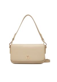 TOMMY HILFIGER - Tommy Hilfiger Torebka Th Icon Conv AW0AW17677 Beżowy. Kolor: beżowy. Materiał: skórzane
