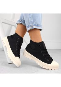 Big-Star - Trampki za kostkę sznurowane czarne Big Star OO274008. Wysokość cholewki: za kostkę. Kolor: czarny #4