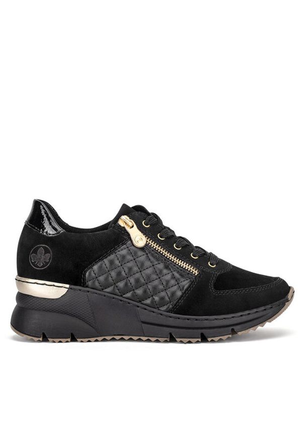 Rieker Sneakersy N6314-00 Czarny. Kolor: czarny. Materiał: skóra