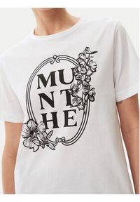 Munthe T-Shirt Fynella 251110925160 Biały Regular Fit. Kolor: biały. Materiał: bawełna