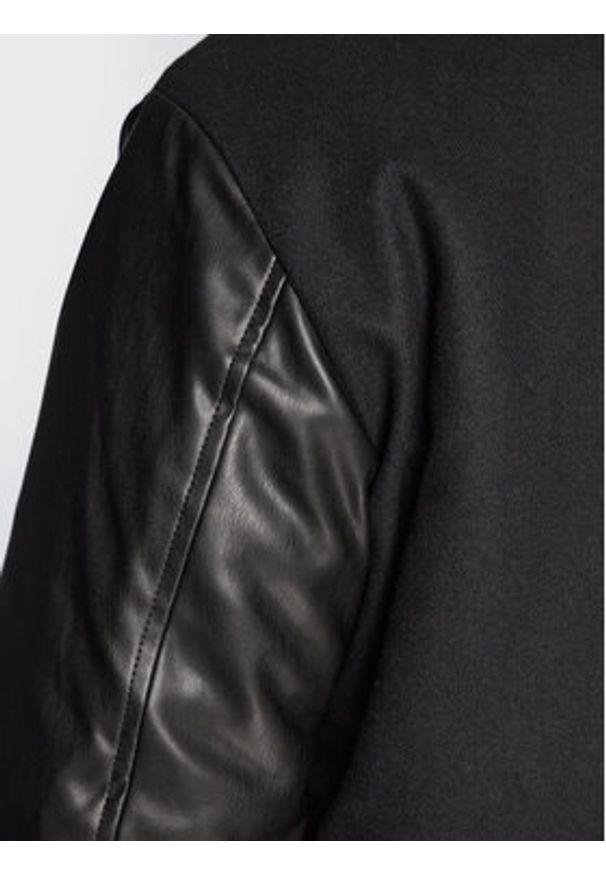 Sisley Kurtka bomber 28GCSN012 Czarny Regular Fit. Kolor: czarny. Materiał: wełna