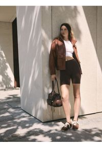 Reserved - Bawełniane kolarki - ciemnobrązowy. Kolor: brązowy. Materiał: bawełna #1