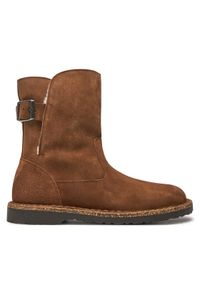 Birkenstock Botki Uppsala Mid Shearling Leve 1028109 Brązowy. Kolor: brązowy. Materiał: skóra, zamsz