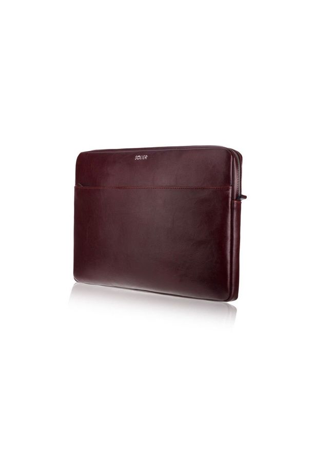 Skórzany pokrowiec na laptopa 13 cali Solier SA24 Bordowy. Kolor: czerwony. Materiał: skóra. Styl: elegancki