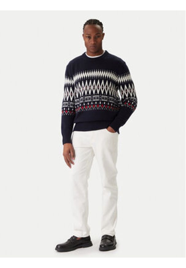 TOMMY HILFIGER - Tommy Hilfiger Sweter Fairisle MW0MW40844 Granatowy Regular Fit. Kolor: niebieski. Materiał: syntetyk