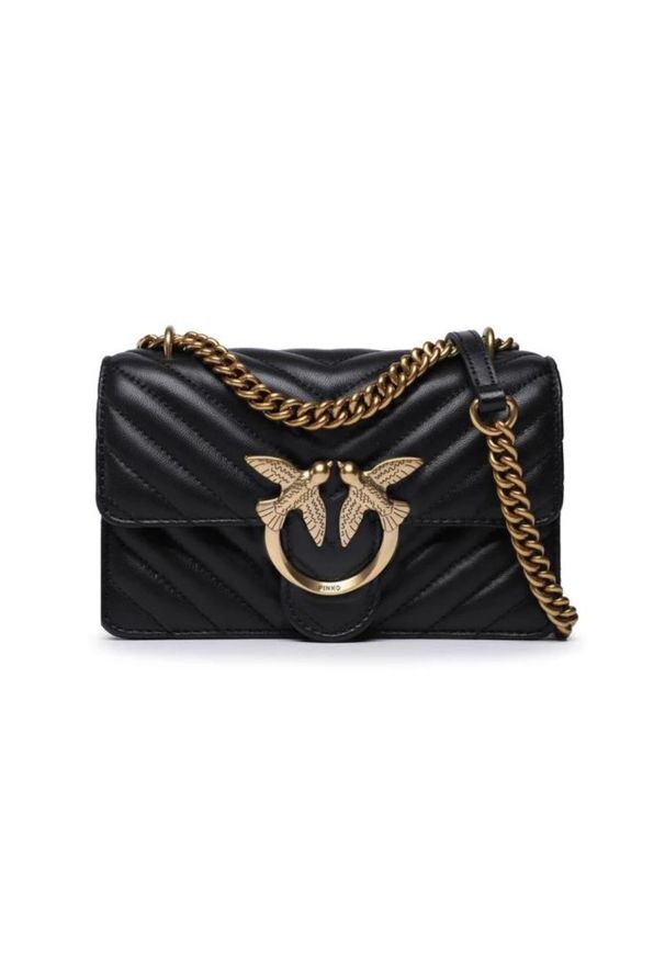 Pinko - PINKO Czarna torebka Love One Mini DC Sheep Nappa. Kolor: czarny