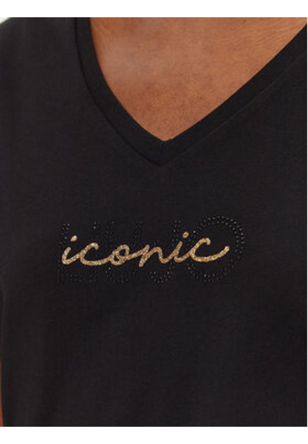 Liu Jo Sport T-Shirt TA5179 J6040 Czarny Regular Fit. Kolor: czarny. Materiał: bawełna. Styl: sportowy