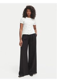 TOMMY HILFIGER - Tommy Hilfiger Bluzka WW0WW48709 Kremowy Slim Fit. Kolor: kremowy. Materiał: bawełna #5