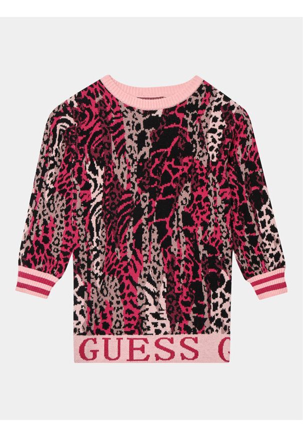 Guess Sukienka dzianinowa K3BK04 Z3AH0 Beżowy Regular Fit. Kolor: beżowy. Materiał: syntetyk