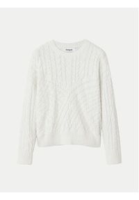 Desigual Sweter Exeter 24WWJF74 Écru Regular Fit. Materiał: bawełna #5
