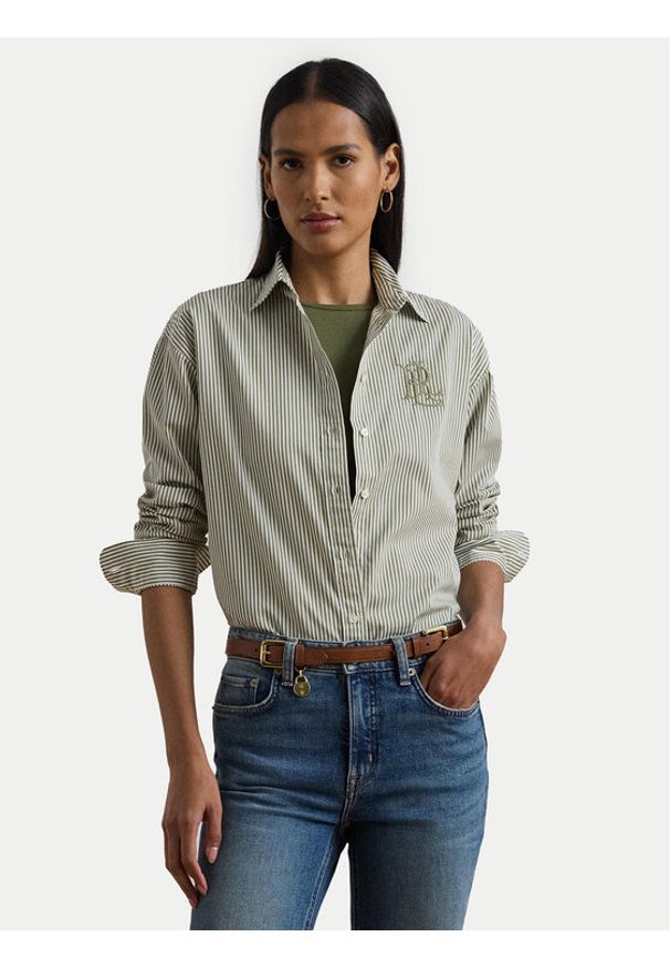 Lauren Ralph Lauren - LAUREN RALPH LAUREN Koszula 200963670001 Zielony Relaxed Fit. Kolor: zielony. Materiał: bawełna