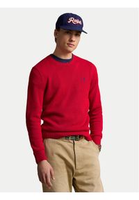 Polo Ralph Lauren Sweter 710810846017 Czerwony Regular Fit. Typ kołnierza: polo. Kolor: czerwony. Materiał: bawełna