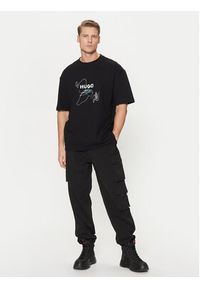 Hugo - HUGO T-Shirt Nabion 50530441 Czarny Loose Fit. Kolor: czarny. Materiał: bawełna #3