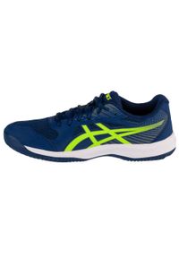 Buty treningowe męskie Asics Upcourt 6. Zapięcie: sznurówki. Kolor: wielokolorowy, niebieski, żółty. Materiał: tkanina, materiał, syntetyk. Szerokość cholewki: normalna. Sport: siatkówka #2