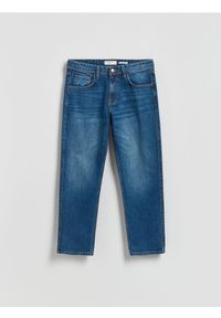 Reserved - Jeansy straight z efektem sprania - niebieski. Kolor: niebieski