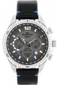 Zegarek Rubicon ZEGAREK MĘSKI RUBICON RNCD98 - CHRONOGRAF (zr095c) black/silver #1