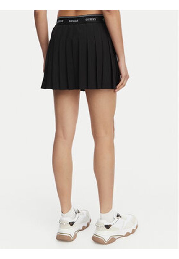 Guess Spódnica plisowana V6GD11 W1802 Czarny Regular Fit. Kolor: czarny. Materiał: syntetyk