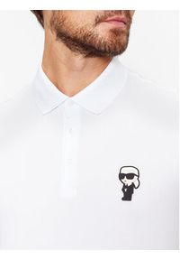 Karl Lagerfeld - KARL LAGERFELD Polo 745022 500221 Biały Regular Fit. Typ kołnierza: polo. Kolor: biały. Materiał: bawełna #5