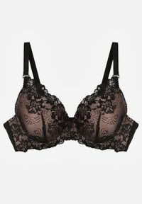 Renee - Czarno-Beżowy Koronkowy Biustonosz w Klasycznym Stylu Coralee. Kolor: czarny. Materiał: koronka. Wzór: aplikacja, gładki #4