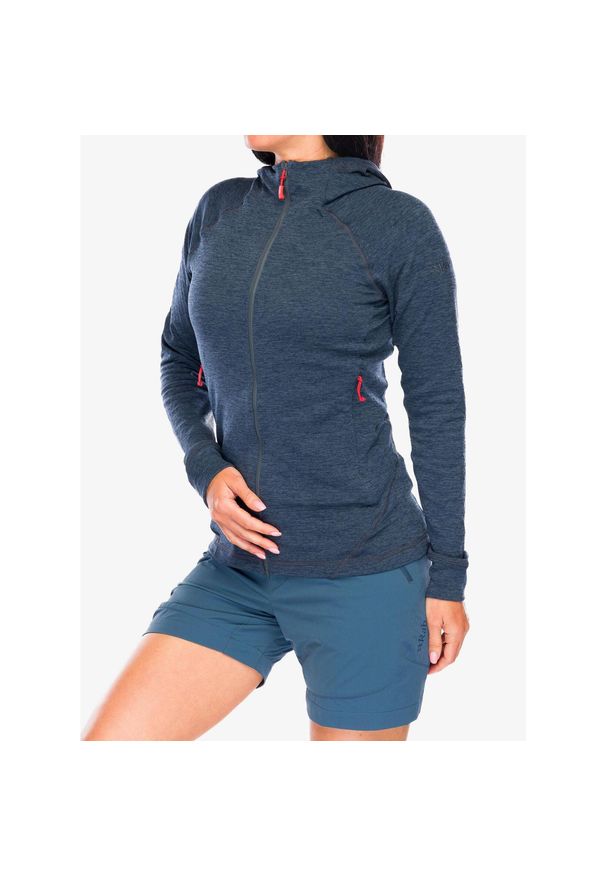 Bluza z kapturem damska Rab Nexus Hoody. Typ kołnierza: kaptur. Kolor: niebieski