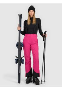 4f - 4F Spodnie narciarskie membrana 10000 damskie - różowe M. Stan: podwyższony. Kolor: różowy. Materiał: materiał. Wzór: gładki. Sezon: zima. Sport: narciarstwo #1