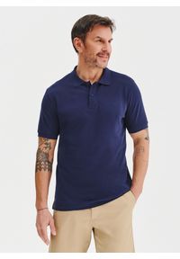 Pako Lorente - PAKO LORENTE - Granatowy gładki t-shirt polo. Okazja: na co dzień. Typ kołnierza: polo. Kolor: czarny, niebieski, biały. Materiał: bawełna. Wzór: gładki. Styl: casual #5