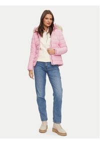 Tommy Jeans Kurtka puchowa Basic DW0DW18312 Różowy Slim Fit. Kolor: różowy. Materiał: syntetyk #7