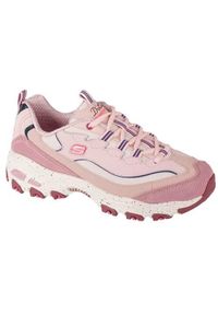 skechers - Buty sportowe Sneakersy damskie Skechers D'Lites - Bold Views. Zapięcie: sznurówki. Kolor: różowy. Materiał: skóra. Szerokość cholewki: normalna. Sport: turystyka piesza