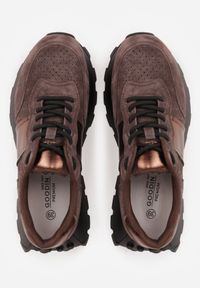 Born2be - Brązowe Sneakersy z Zamszu Naturalnego z Perforacją na Grubej Podeszwie Cezarisse. Kolor: brązowy. Materiał: zamsz #4