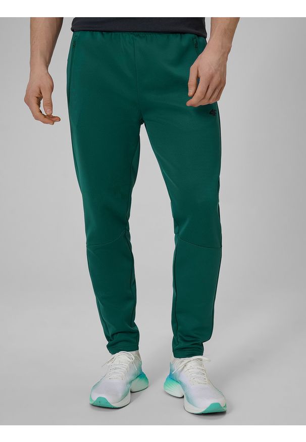 4f - 4F Spodnie treningowe szybkoschnące męskie - zielone XL. Kolor: zielony. Materiał: skóra. Sport: fitness