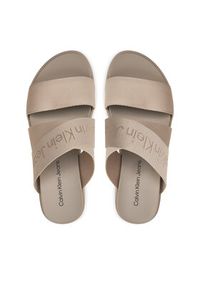 Calvin Klein Jeans Klapki Flatform Sandal Webbing In Mr YW0YW01361 Beżowy. Kolor: beżowy. Materiał: materiał