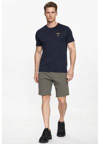 Aeronautica Militare - AERONAUTICA MILITARE Granatowy bawełniany męski t-shirt, Rozmiar XXL. Okazja: na co dzień. Kolor: niebieski. Materiał: bawełna. Styl: casual, klasyczny #3