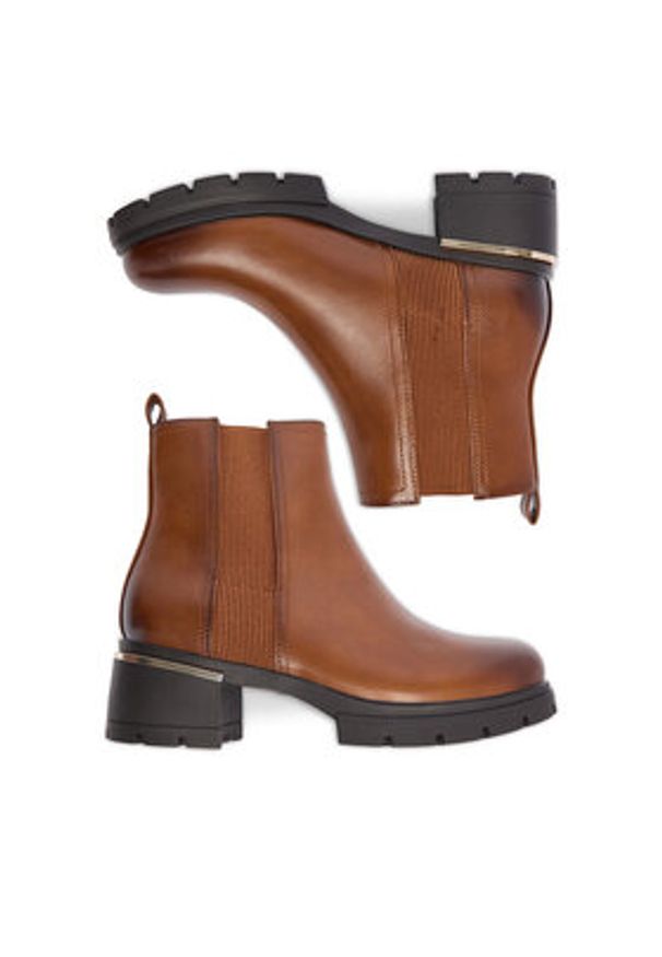 Jenny - JENNY Botki CEO-24F597-1 Brązowy. Kolor: brązowy. Materiał: materiał, syntetyk