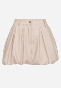 Born2be - Beżowe Szorty z Wiskozą o Fasonie Bombki Kolindra. Okazja: na co dzień. Kolor: beżowy. Materiał: wiskoza. Styl: elegancki, casual #5