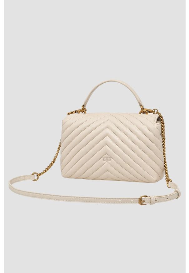 Pinko - PINKO Beżowa kopertówka Love Lady Puff Mini CL. Kolor: beżowy. Materiał: pikowane. Styl: casual, elegancki