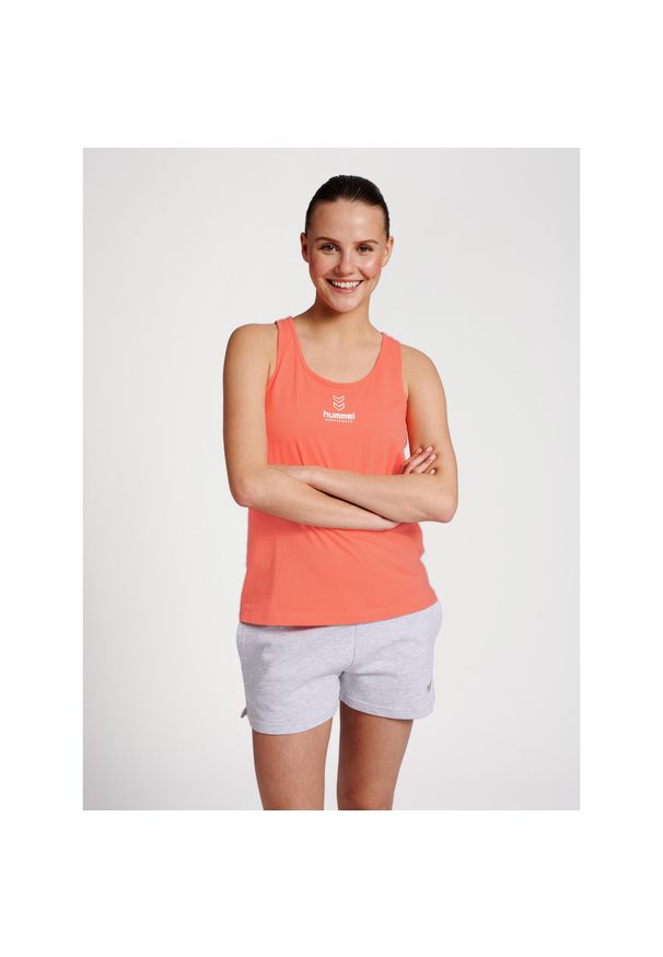 Damski tank top Hummel GC Val. Kolor: różowy, czerwony, wielokolorowy. Długość rękawa: bez rękawów. Sport: fitness