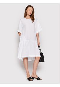 CAPPELLINI - Cappellini Sukienka codzienna M02305T0 01617 Biały Relaxed Fit. Okazja: na co dzień. Kolor: biały. Materiał: len. Typ sukienki: proste. Styl: casual #3