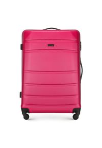 Wittchen - Duża walizka z ABS-u żłobiona różowa. Kolor: różowy. Materiał: guma. Styl: klasyczny #1