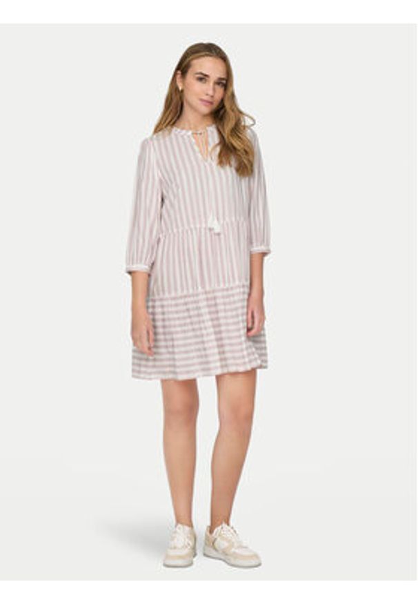 only - ONLY Sukienka letnia Kaya 15220521 Różowy Regular Fit. Kolor: różowy. Materiał: wiskoza. Sezon: lato