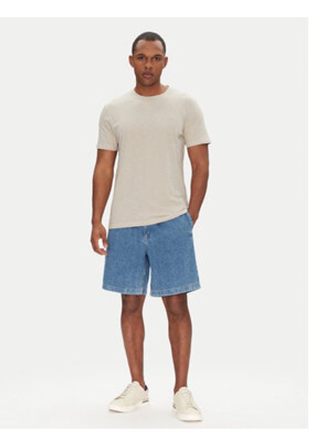 BOSS Szorty jeansowe 50537804 Niebieski Relaxed Fit. Kolor: niebieski. Materiał: bawełna