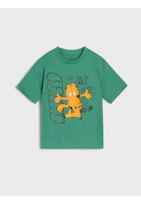 Sinsay - Koszulka Garfield - zielony. Kolor: zielony