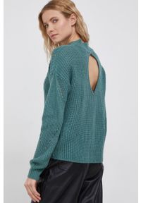 JDY Sweter damski kolor zielony. Kolor: zielony. Materiał: dzianina. Długość rękawa: długi rękaw. Długość: długie. Wzór: ze splotem #3