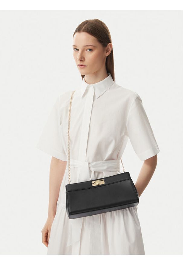TOMMY HILFIGER - Tommy Hilfiger Torebka Th Modern Clutch AW0AW18727 Czarny. Kolor: czarny. Materiał: skórzane