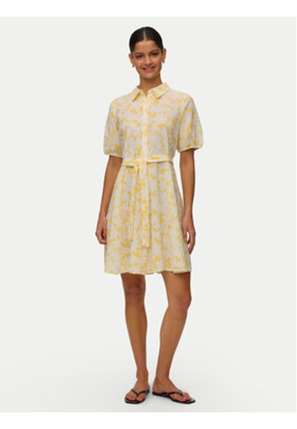 Vero Moda Sukienka codzienna Dicthe 10303728 Żółty jasny Regular Fit. Okazja: na co dzień. Kolor: żółty. Materiał: bawełna. Typ sukienki: proste. Styl: casual